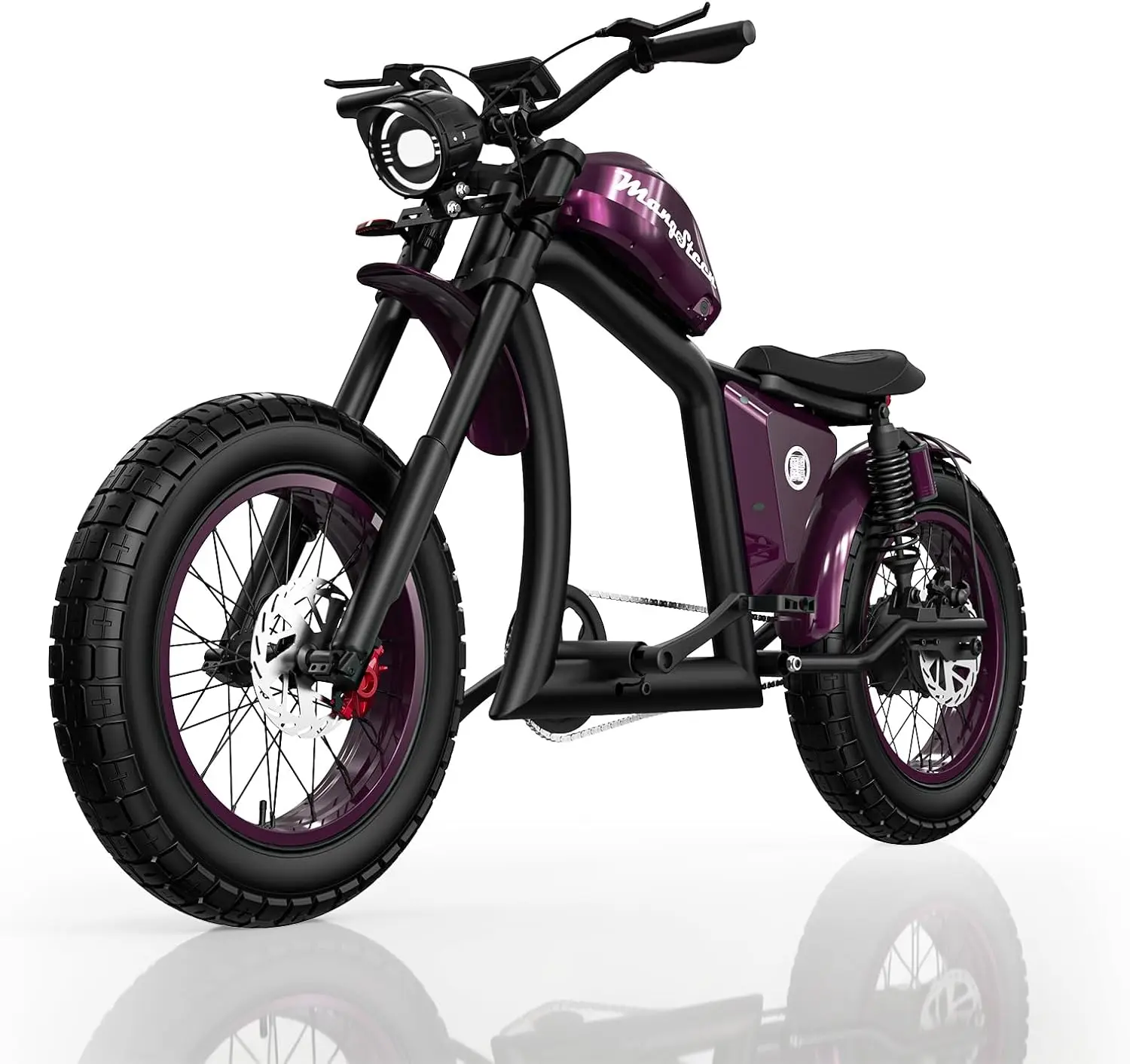 Mangosteen Electric Bike for Adults, 2250W Peak Motor 20" Fat Tire Ebike | 52V 27Ah Removable Battery, 37 MPH Top Speed, 80 Miles Range, Full Suspension All-Terrain Electric Bicycle for Adults