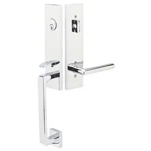 Emtek 4818PC Single Cyl , Davos Tub Entry , Providence Crystal Knob