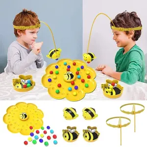 Kids Montessori Toys Bee Fishing Battle Table Games Baby Educational Intellectual Enlightenment Color Cognition Logic Training Learning Materials