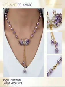 Luxury Swan Necklace, Chic Minimalist Elegant Pendant, Fashion Statement Jewelry, Dainty Pearl Necklace, Perfect Accessory for Cheongsam Dress, Dangling Pearl Necklace