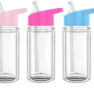Kids Snow Globe Tumblers with Fun Pink and Blue Lids for Easy Sipping and Playtime Fun