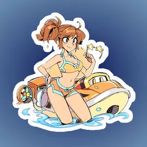 Soft Dreamy Sticker – Daisy Edition Featuring Gentle Mario References and Whimsical Kart Adventure Mood