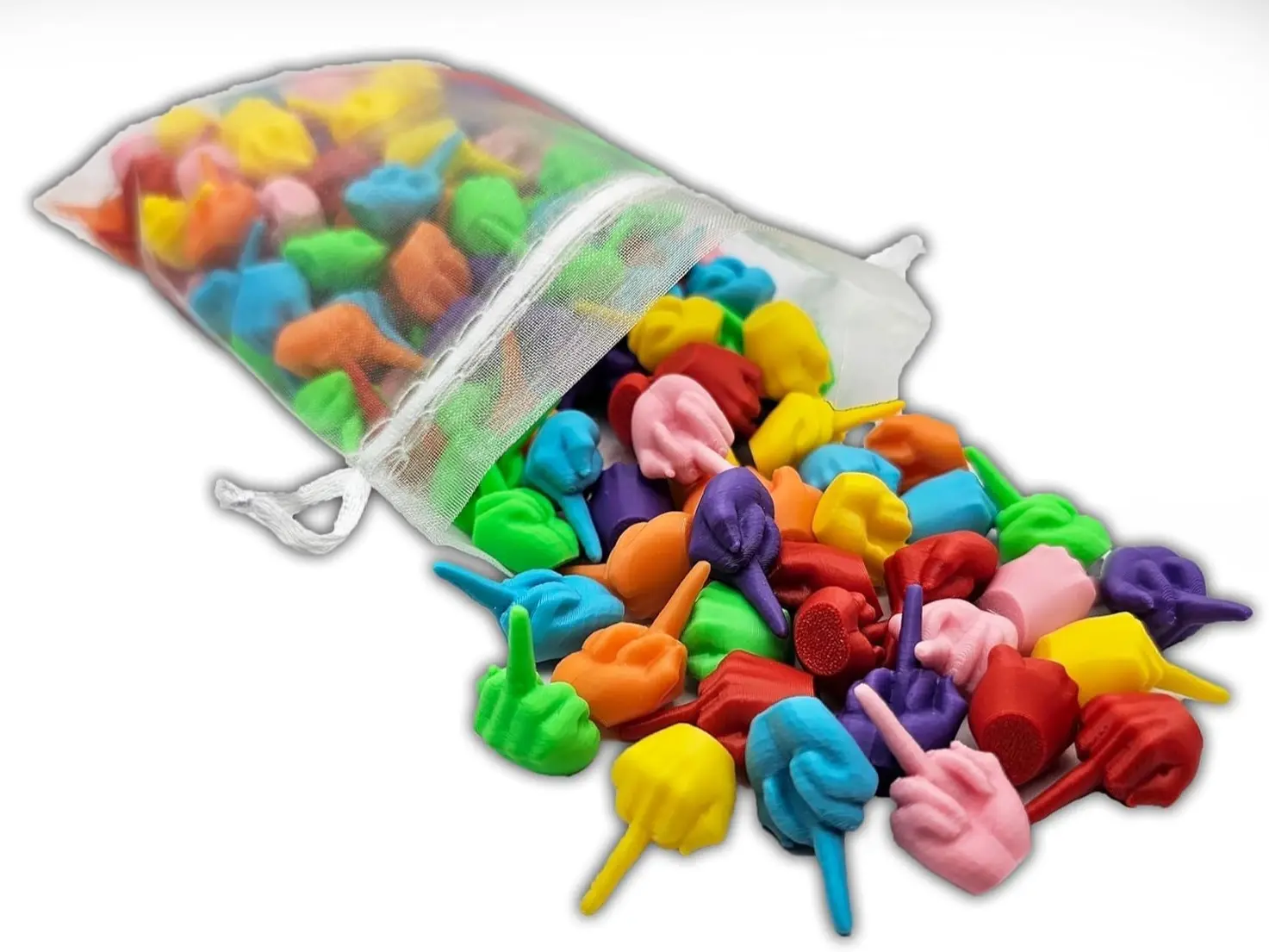 Tiny Middle Finger Hands in Bulk - Mini Flip-Off Figurines | Funny Gag Gift, Bachelorette & Office Party Favors | Viral Prank