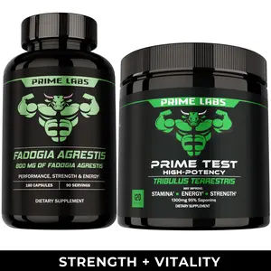 Prime Labs Fadogia Agrestis + Tribulus Terrestris Bundle – Men’s Wellness Support – 600mg Fadogia Agrestis 10:1 + 1300mg Tribulus Terrestris 95% Saponins – Daily Vitality and Active Lifestyle Formula