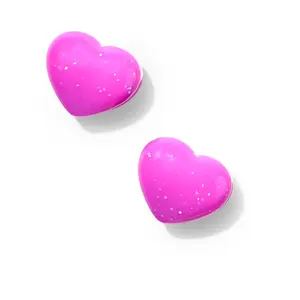 Purple glitter heart lokks