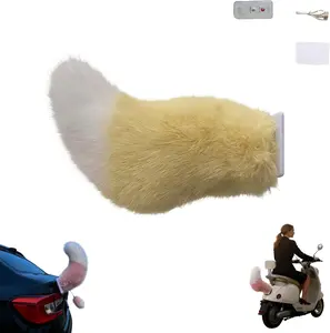Remote Control Electric Car Tail, Cute Fuzzy Wagging Moving Tail, Auto Trunks Charm Stuff Aesthetics, for Auto Trunk Bumper, Cute Fuzzy Tail Car Decoration