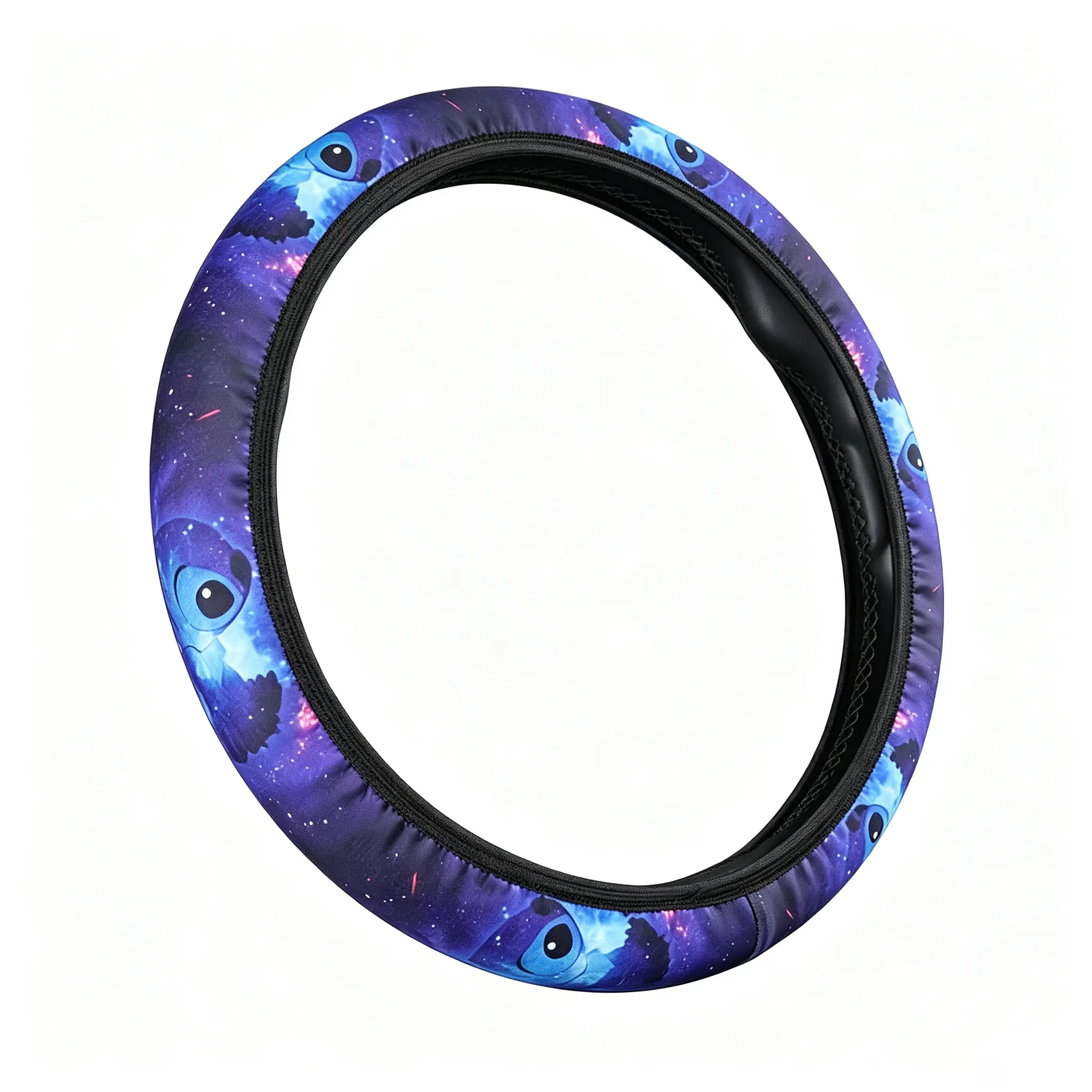 Disney Stitch Steering Wheel Cover Elastic Band Anti Slip Absorb Sweat Cute Car Accessory For Most Standard Size Wheels