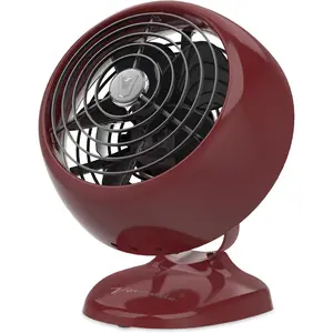 Classic Vintage Metal Air Circulator Retro Desk And Bedside Fan With 2 Speeds Adjustable Tilt Quiet Personal Cooling In Claret