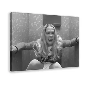 Black and White Humor Wall Art Funny Face Reaction Canvas Painting Quirky Restroom Accessories Aesthetic Room Decor for Dorm Apartment