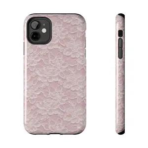 Pink Floral Lace Pattern Phone Case | Tough Phone Case