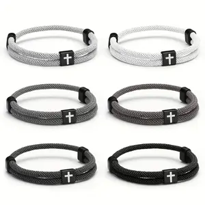 Adjustable Braided Cross-Knot Bracelet for Men Stylish Everyday Wear Ideal Birthday or Anniversary Gift for Boyfriend