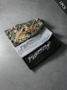 Men's Classic Embroidered Shorts, Breathable Skin-Friendly Material, Loose-Fitting Casual Fashion, Street Style Summer Must-Have, Embroidery, Camouflage Shorts