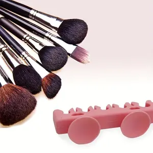 Silicone Makeup Brush Holder - Wall-Mounted, Suction Cup Design for Easy Storage & Display