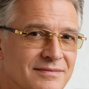 Classic Square Frame Business Reading Glasses for Men & Women - Natural Metal Frameless Lightweight Presbyopia Glasses +1.00  +4.00 Magnification, Professional Style for Office & Formal Events, Vision Correction, Sleek Design, Elegant Finish, Vision Sup-G