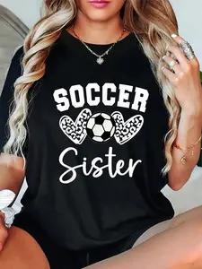 100% Cotton Soccer Sister Matching Family Soccer T-Shirt