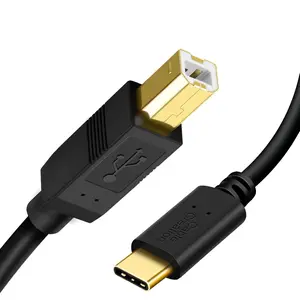 USB B to USB C Printer  6.6FT, Type B to Type C Printer Cord for MacBook Pro, Air, MIDI  for Yamaha  Digital Piano, MIDI Keyboard, DJ Controller, DAC to iPad - 2M, Black