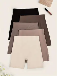 Women's Solid Color Boyshorts, Soft Comfy Breathable High Waist Panty for Daily Wear, Underwear for All Seasons, Soft Fit Panty