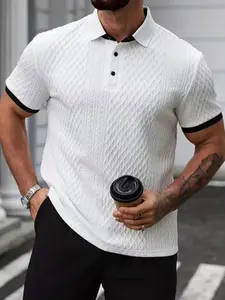Men's New Classic Plus Size Short Sleeve Plaid Polo Shirt, Commute, Office Wear, Light Sports Comfortable Breathable Casual Top
