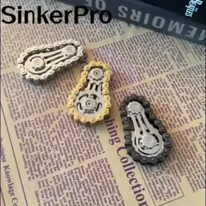 Colorful Bicycle Chain Fidget Spinner, Silent Cnc Stainless Steel Gear Desktop Toy, Stress Relief & Focus Tool for Adults