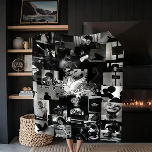 A retro rapper Lil Peeps-themed blanket, soft, comfortable, and durable, perfect for the office, sofa, bedroom, or home. A great gift for fans.