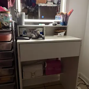 [DealsForYouDays] Vanity Desk with Mirror Lights 9 Drawers 6 Storage Shelves Dressing Table Power Outlet 3 Color Modes 10 LED Bulbs for Girls Bedroom,Gift for Daughter, Wife & Mom – Girls Bedroom Essential,dorm essentials,home decor