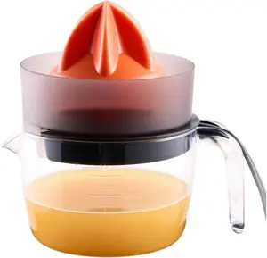 Electric Citrus Juicer – 3 Cup (24 oz) Orange Juicer with Seed Filter, Auto-Reverse, Compact Design – Easy Press Citrus Juicer for Oranges, Lemons, Limes – BPA-Free – Black and orange