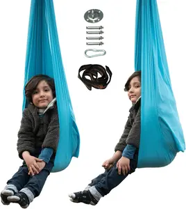 Novel Mindz – Sensory Swing | Indoor Swing for Kids | Stretchable Therapy Swing Cuddle Swing for Indoor with Soft Nylon Fabric for Calming Effect|Great for Autistic Kids (Light Blue)