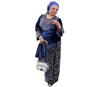 Stylish African Party Stoned Velvet 3 Piece Iro and Buba with Scarf, Attire for Celebrants, Birthdays, Baby Shower & Naming, Mother of the day attire for African party Womenswear Comfort Traditional Clothing Elegance Style Outfit Statement Soft