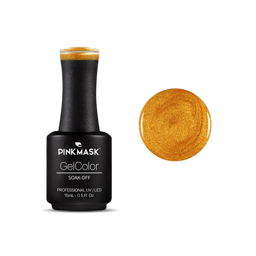 Gel Nail Polish, Enchanted Whispers Collection - Long Lasting, Anti-Shrink, Vegan & Cruelty Free Manicure, Requires UV/LED Light Cure, 15ml - 0.5 fl. oz Bottle, Pink Mask, Brush