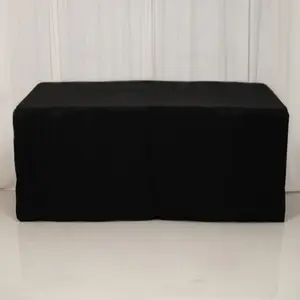 Fitted Polyester Rectangle Tablecloth 96"x24"x42" Black - Perfect for Tall Narrow Tables