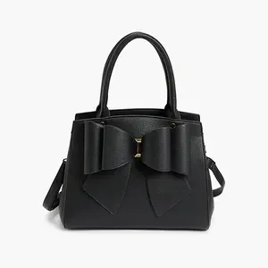 Park Double Bow Tie Vegan Satchel Crossbody Bag