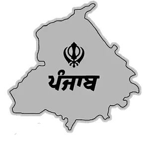 Punjab Map UV Decal – 10” with Black Khanda & “ਪੰਜਾਬ” in Punjabi Script