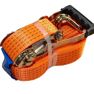 10 pc 2'' 5T Cargo Ratchet Tie Down Straps with Double-J Hook Cargo Straps