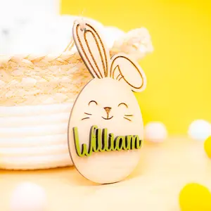 Personalized Wooden Easter Baskets Tag Custom Easter Tag Easter Basket Name Tags Bunny Basket Name Tags Easter Baskets Decoration for Boys Girls