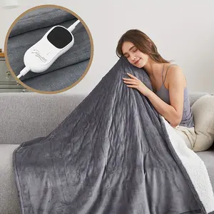 Electric Blanket-Electric Heating Blanket with Control, 1/2/4/6/8 Hours Automatic Shutdown, 10-Level Heating, Size 84*90/100*90, Dual Control