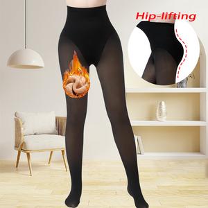 Hip-lifting Triangle Crotch Fleece Lined Tights-Women Warm Fake Translucent Tights High Waist Pantyhose Sheer Thick Warm Leggings For Women,Triangles Fleece Lined Tights