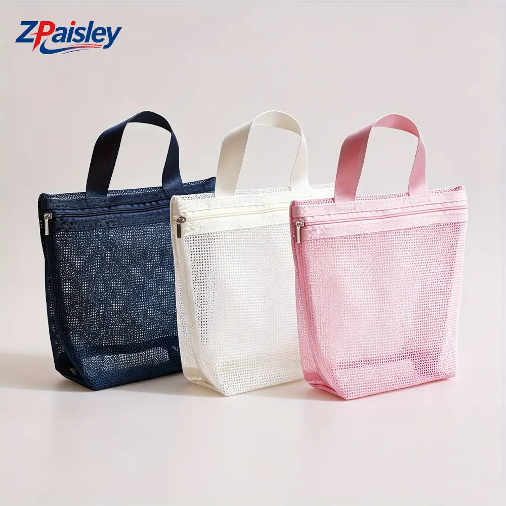 1Pc/2Pcs Quick Dry Mesh Shower Caddy Tote with Zipper & Top Handle, Breathable Portable Toiletry Organizer Bag for Gym Travel Beach Dorm Swim Bathroom Essentials