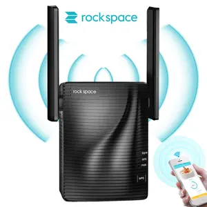 Rockspace WiFi Range AC1200 Extender – Dual-Band Signal Booster, Covers Up to 2624 sq.ft., Supports 20 Devices, Ethernet Port, WPS Button, Gigabit Access Point for Home and Office