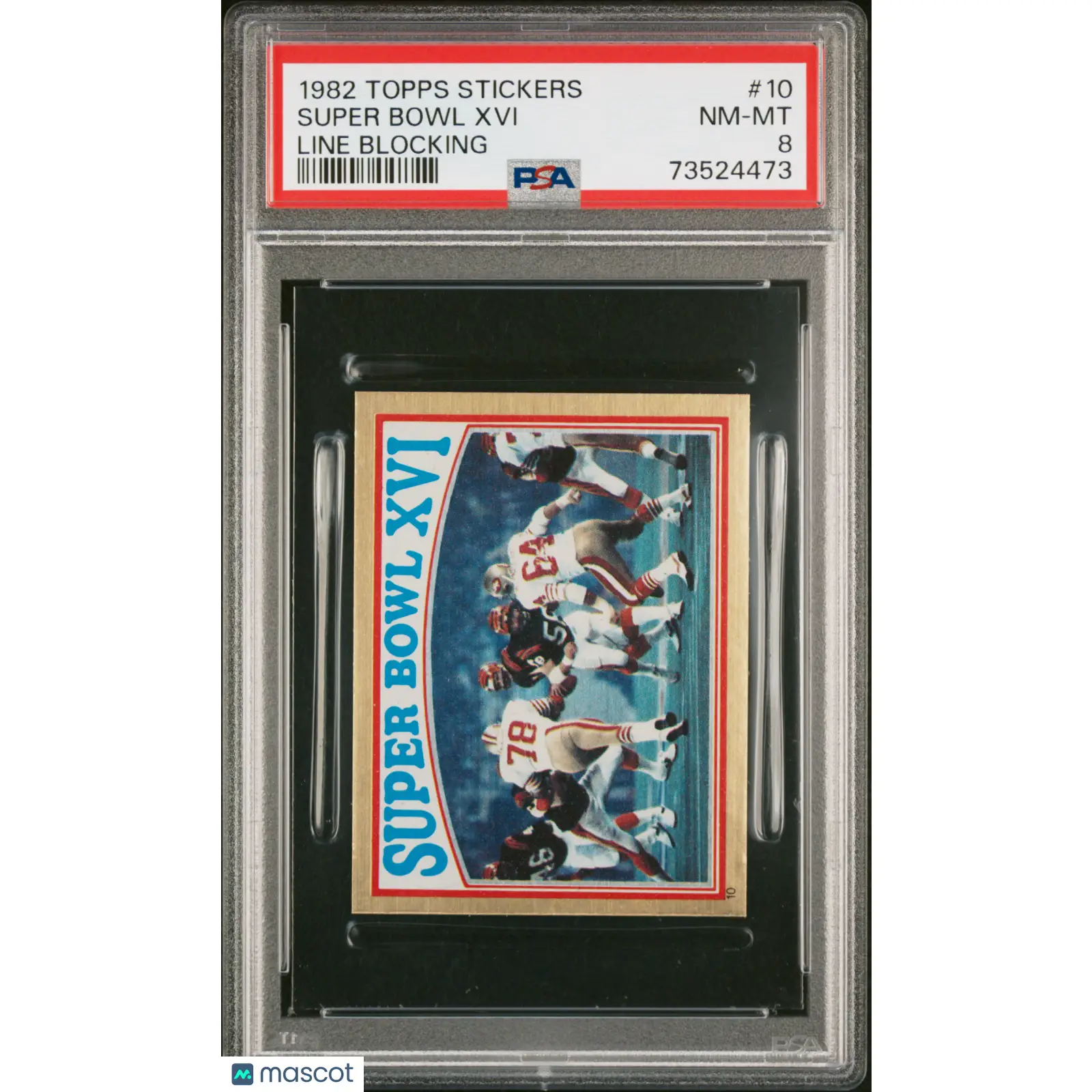 Super Bowl Xvi PSA 1982 Topps Stickers Football #10 8 73524473