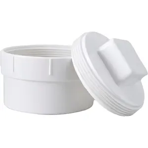 4" Pvc Sewer Cleanout Adapter With Plug Pipe Cover Cap Fitting,PVC DWV Drainage Sewer Cleanout for Outdoor Garden