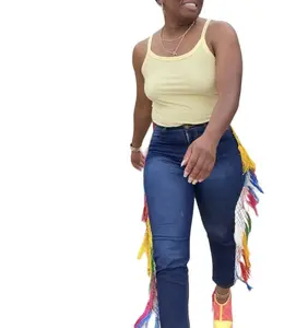 The Showstopper Rainbow Fringe Denim