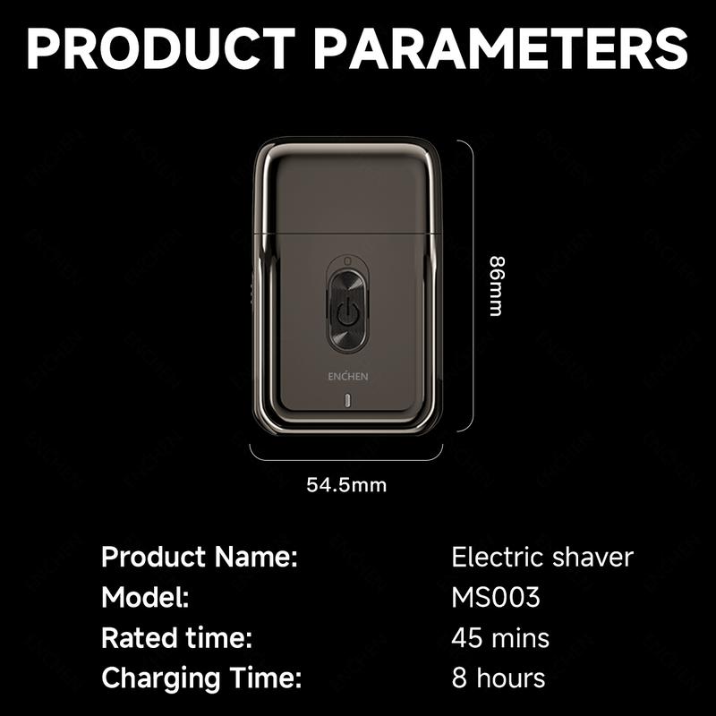 ENCHEN Electric Foil Shaver for Men, Compact Shaver, One-Button Use Waterproof Comfort Body Shaver for Men, Comfortable Grip, Rechargeable Cordless Shaver, Deep Clean Shave Anytime, Anywhere, Portable Design - Ideal Companion for Home and Travel