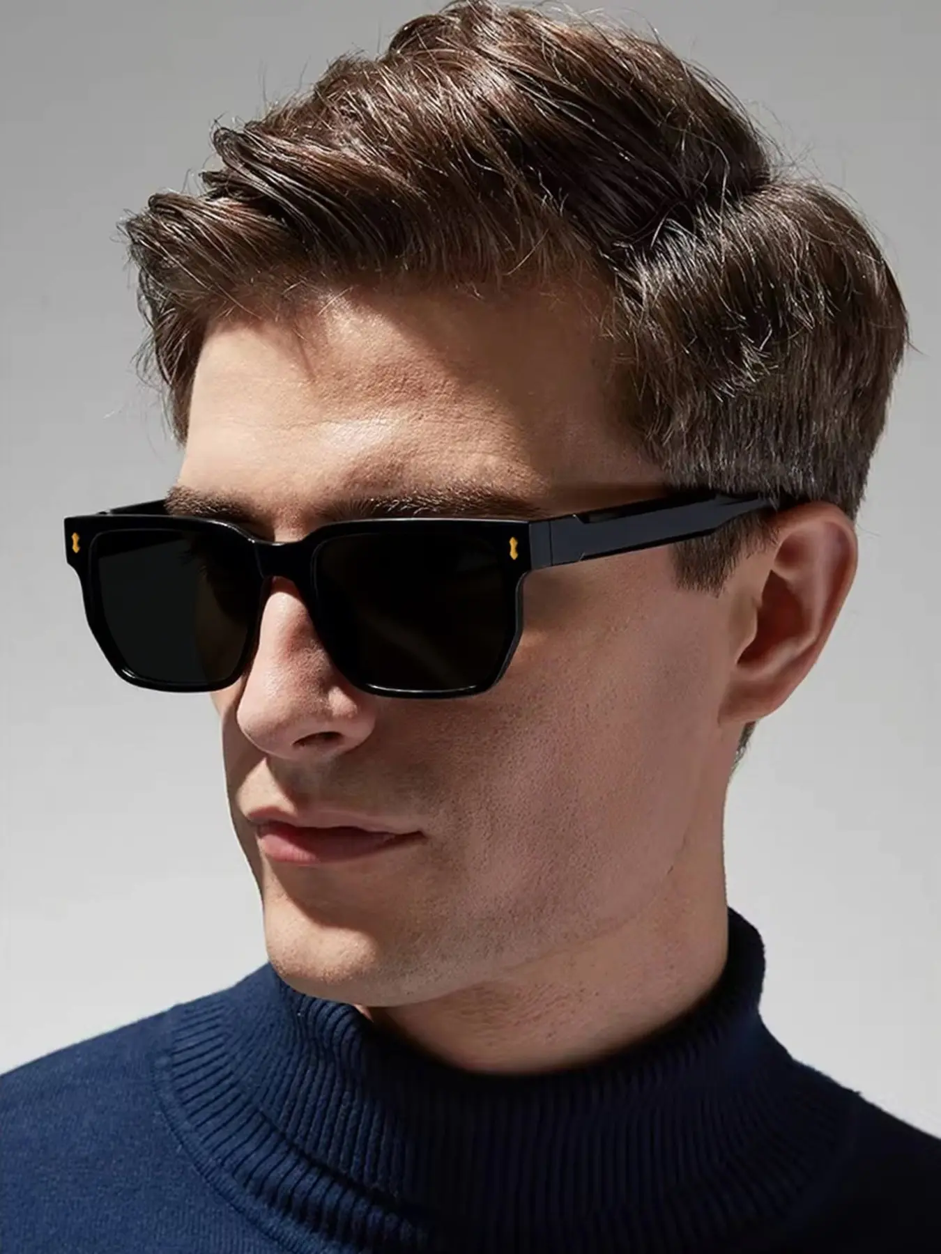 Men's Square Frame Sunglasses, Versatile Lightweight Frames, Ideal for Daily Commute and Driving, Stylish Sun Protection, Trendy Square Sunglasses, Lightweight Durable Sunglasses, Trendy Casual Sunglasses, Square Framed Sunglasses