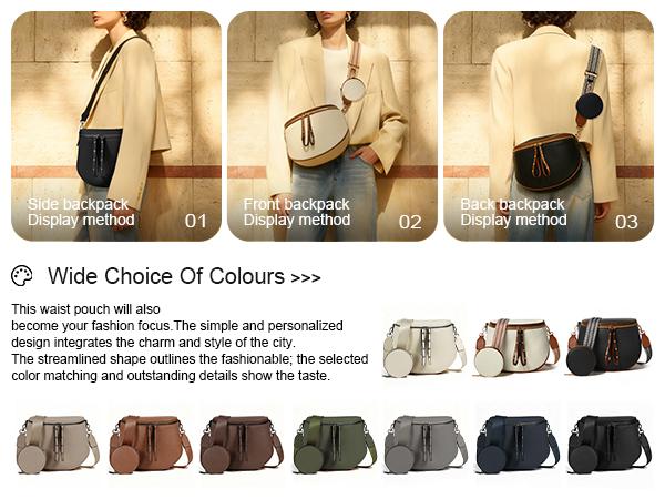 LuxeLieu Multi-Scene Crossbody Fanny Pack with Adjustable Strap Crossbody Fanny Pack with Coin Purse for Daily Work Party Office Use Versatile Practical