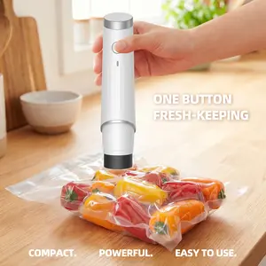 Mother’s Day Gift: Handheld Vacuum Sealer Machine — Powerful Mini Food Vacuum Preservation Sealer, includes 10 reusable sealing bags for up to five times longer freshness and reduced food waste, keeps your refrigerator tidy and prevents cross-contaminatio