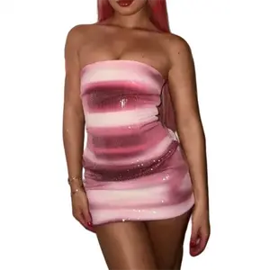 Women Halloween Shark Tale Lola Costume Dress Anime Fish Strapless Tube Cosplay Bodycon Mini Party Dress