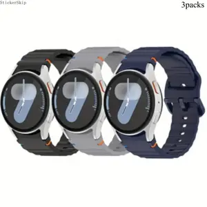 2026 NEW hot 3-Pack Sport Bands for Galaxy Watch 7, Soft Silicone Replacement Straps, Compatible with  Galaxy Watch Fe/6/5/4, Unisex, Durable, Fashionable
