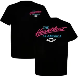 The Heartbeat Of America Chevy Tee, Retro Neon Style Tee, American Car Tshirt, Graphic Tshirt, Full Size, Full Color