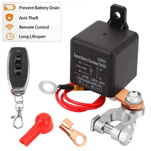 Remote Battery Disconnect Switch 12V 200A Battery Cut Off Switch Relay Anti-Theft Remote Control Kill Switch for Car Boat RV Van Installation Marine