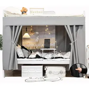 Thicken Privacy Bunk Bed Curtains Blackout Tent Bed Dustproof Breathable Bed Tent Shading Drapes for Bottom